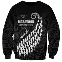 Custom New Zealand Marathon Sweatshirt Maori Style LT05 Unisex Black - Polynesian Pride