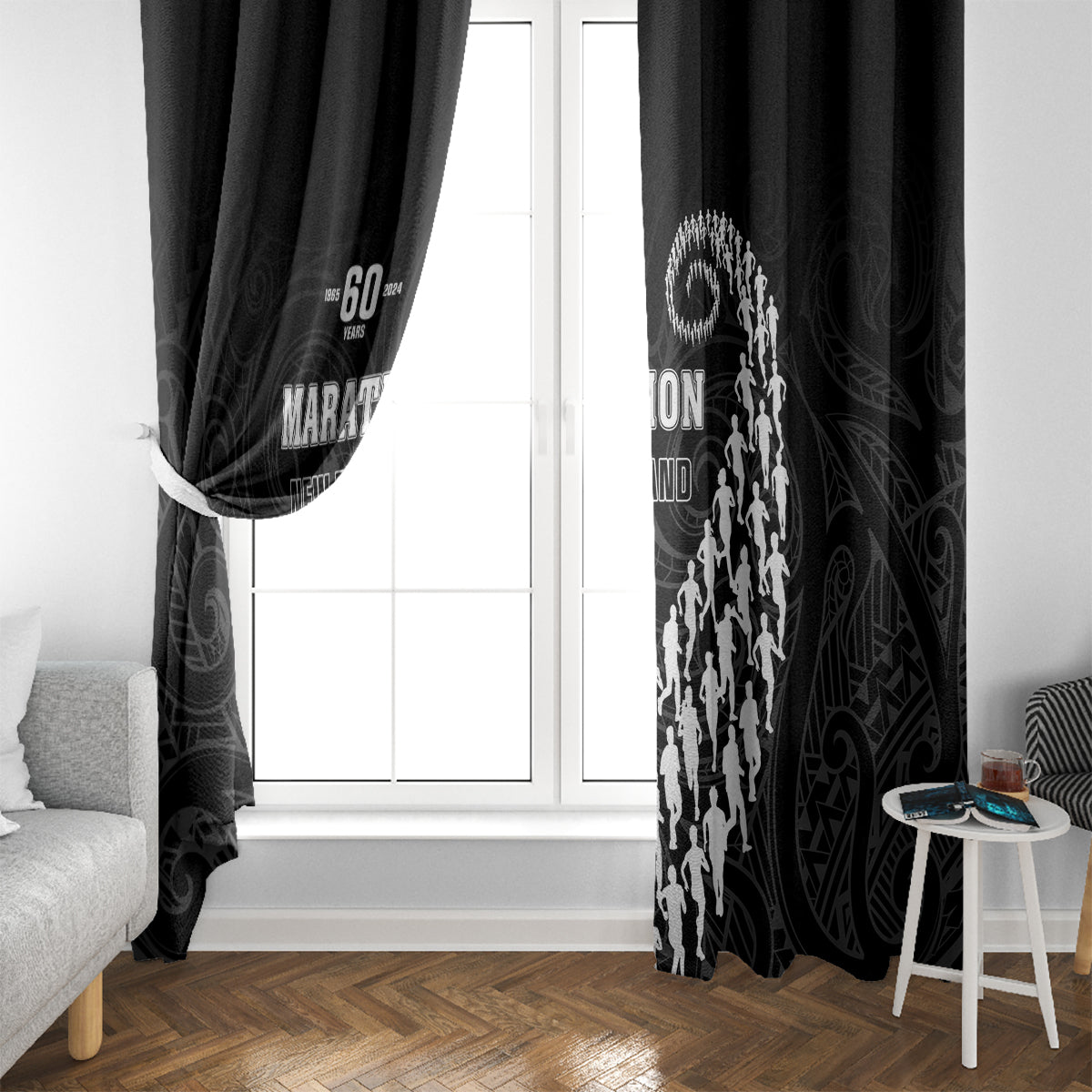 New Zealand Marathon Window Curtain Maori Style LT05 - Polynesian Pride