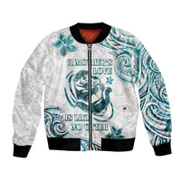 New Zealand Aotearoa Hari Ra Mama Bomber Jacket A Mother's Love Is Like No Otter LT05 Unisex White - Polynesian Pride