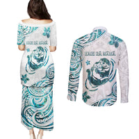 New Zealand Aotearoa Hari Ra Mama Couples Matching Puletasi and Long Sleeve Button Shirt A Mother's Love Is Like No Otter
