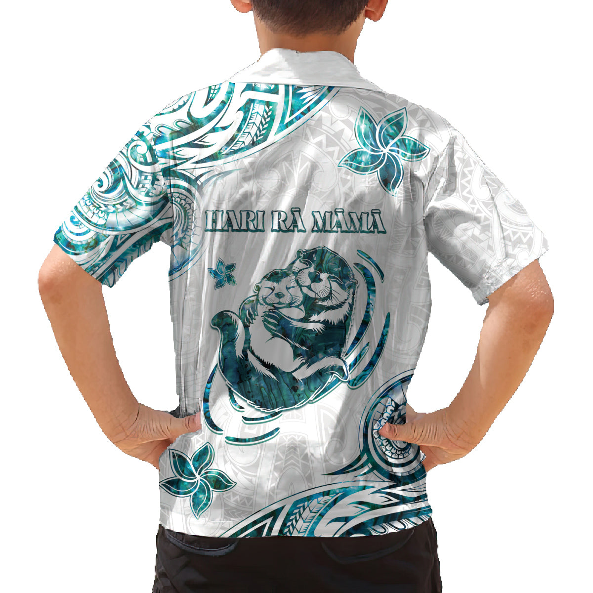 New Zealand Aotearoa Hari Ra Mama Family Matching Summer Maxi Dress and Hawaiian Shirt A Mother's Love Is Like No Otter LT05 - Polynesian Pride