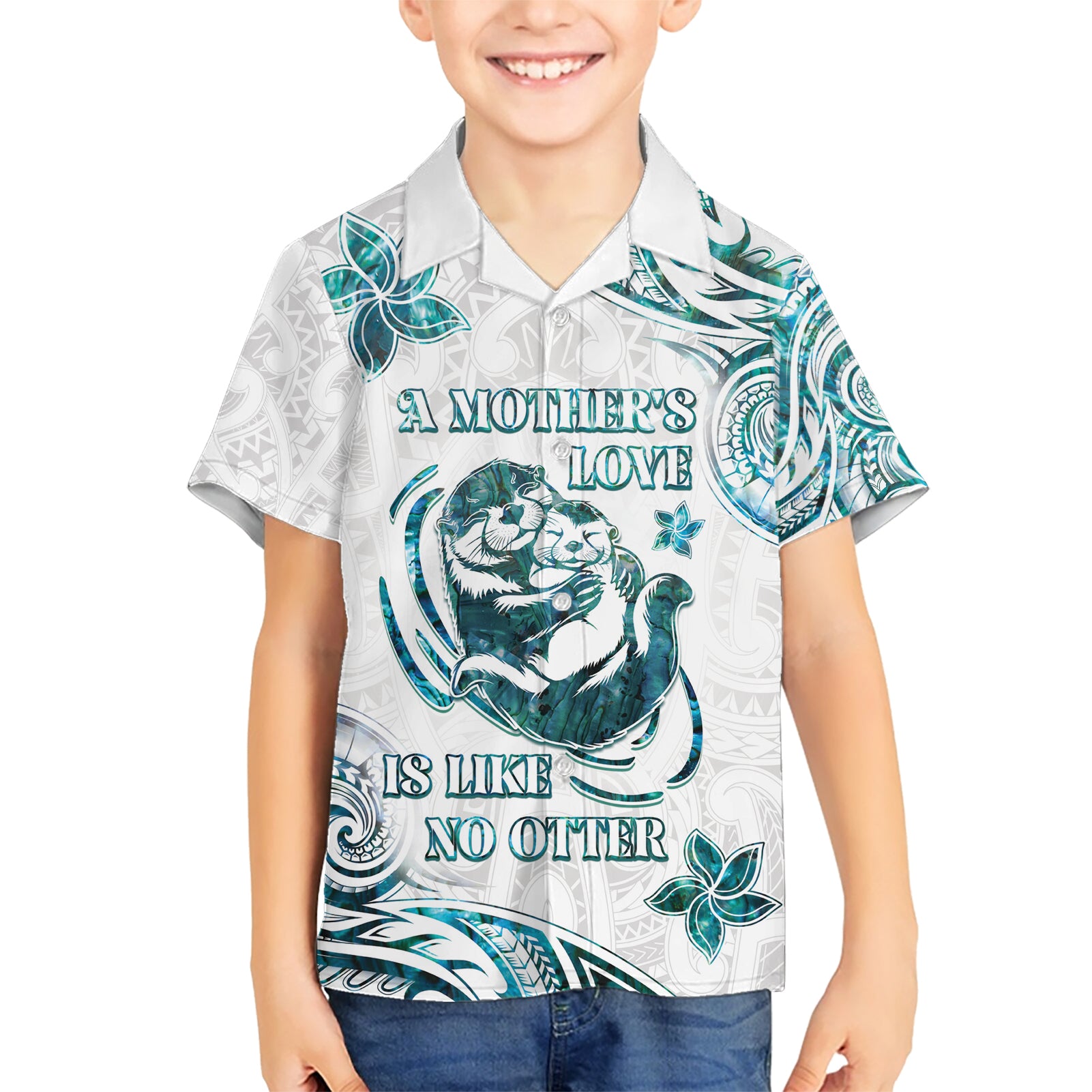 New Zealand Aotearoa Hari Ra Mama Kid Hawaiian Shirt A Mother's Love Is Like No Otter