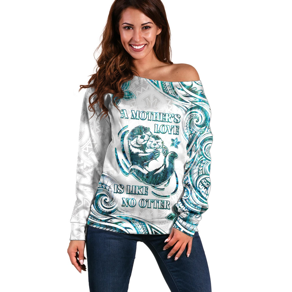 New Zealand Aotearoa Hari Ra Mama Off Shoulder Sweater A Mother's Love Is Like No Otter