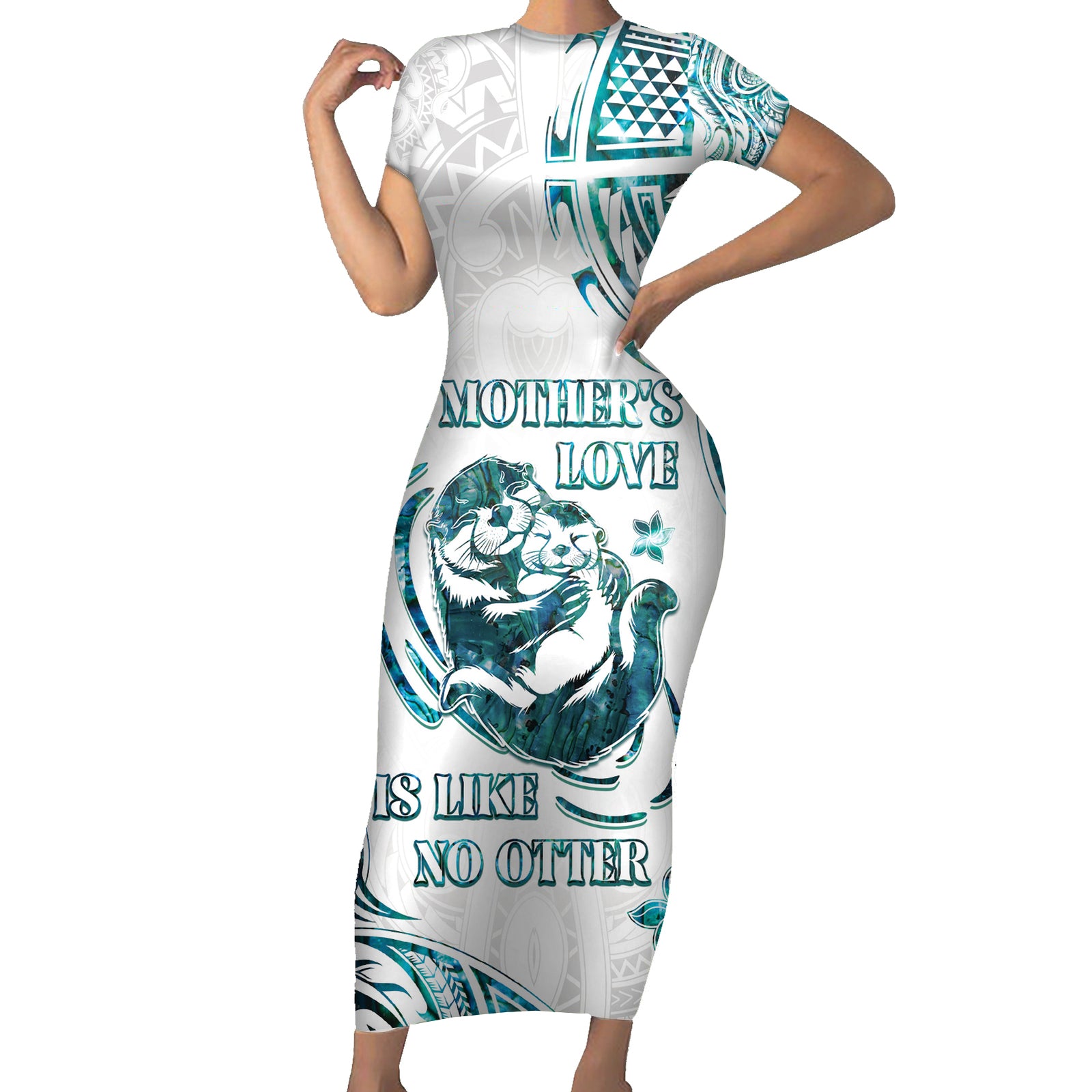 New Zealand Aotearoa Hari Ra Mama Short Sleeve Bodycon Dress A Mother's Love Is Like No Otter
