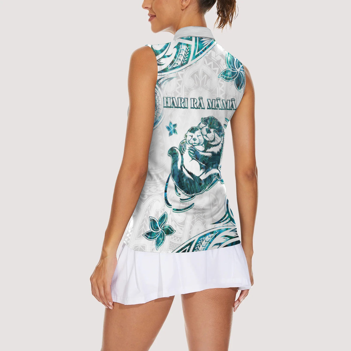 New Zealand Aotearoa Hari Ra Mama Women Sleeveless Polo Shirt A Mother's Love Is Like No Otter