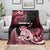 New Zealand Maori Taniwha Blanket Silver Fern Red Version