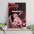 New Zealand Maori Taniwha Canvas Wall Art Silver Fern Red Version