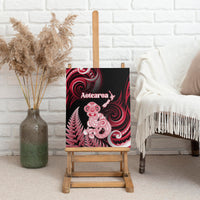 New Zealand Maori Taniwha Canvas Wall Art Silver Fern Red Version LT05 - Polynesian Pride