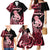 Personalised New Zealand Maori Taniwha Family Matching Mermaid Dress and Hawaiian Shirt Silver Fern Red Version