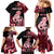 Personalised New Zealand Maori Taniwha Family Matching Mermaid Dress and Hawaiian Shirt Silver Fern Red Version