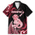 Personalised New Zealand Maori Taniwha Family Matching Mermaid Dress and Hawaiian Shirt Silver Fern Red Version