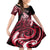 Personalised New Zealand Maori Taniwha Family Matching Off Shoulder Maxi Dress and Hawaiian Shirt Silver Fern Red Version