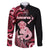 Personalised New Zealand Maori Taniwha Family Matching Puletasi and Hawaiian Shirt Silver Fern Red Version