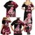 Personalised New Zealand Maori Taniwha Family Matching Summer Maxi Dress and Hawaiian Shirt Silver Fern Red Version