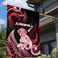 New Zealand Maori Taniwha Garden Flag Silver Fern Red Version LT05 - Polynesian Pride