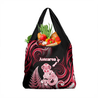 New Zealand Maori Taniwha Grocery Bag Silver Fern Red Version LT05 1-pack One Size Red - Polynesian Pride
