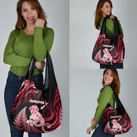 New Zealand Maori Taniwha Grocery Bag Silver Fern Red Version LT05 - Polynesian Pride