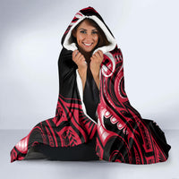 New Zealand Maori Taniwha Hooded Blanket Silver Fern Red Version LT05 - Polynesian Pride