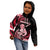 Personalised New Zealand Maori Taniwha Kid Hoodie Silver Fern Red Version