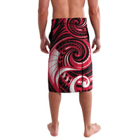 Personalised New Zealand Maori Taniwha Lavalava Silver Fern Red Version LT05 - Polynesian Pride