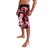 Personalised New Zealand Maori Taniwha Lavalava Silver Fern Red Version LT05 - Polynesian Pride