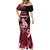 Personalised New Zealand Maori Taniwha Mermaid Dress Silver Fern Red Version