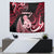 New Zealand Maori Taniwha Tapestry Silver Fern Red Version