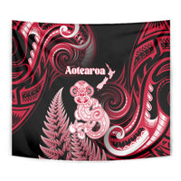 New Zealand Maori Taniwha Tapestry Silver Fern Red Version LT05 - Polynesian Pride