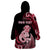 Personalised New Zealand Maori Taniwha Wearable Blanket Hoodie Silver Fern Red Version