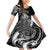 Personalised New Zealand Maori Taniwha Family Matching Mermaid Dress and Hawaiian Shirt Silver Fern Black Version