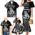 Personalised New Zealand Maori Taniwha Family Matching Mermaid Dress and Hawaiian Shirt Silver Fern Black Version