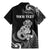 Personalised New Zealand Maori Taniwha Family Matching Mermaid Dress and Hawaiian Shirt Silver Fern Black Version