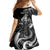 Personalised New Zealand Maori Taniwha Family Matching Summer Maxi Dress and Hawaiian Shirt Silver Fern Black Version