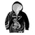 Personalised New Zealand Maori Taniwha Kid Hoodie Silver Fern Black Version