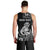 Personalised New Zealand Maori Taniwha Men Tank Top Silver Fern Black Version