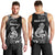 Personalised New Zealand Maori Taniwha Men Tank Top Silver Fern Black Version