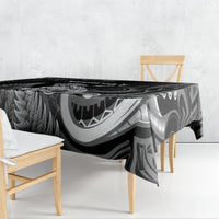 New Zealand Maori Taniwha Tablecloth Silver Fern Black Version LT05 - Polynesian Pride