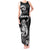 Personalised New Zealand Maori Taniwha Tank Maxi Dress Silver Fern Black Version