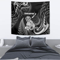 New Zealand Maori Taniwha Tapestry Silver Fern Black Version LT05 - Polynesian Pride