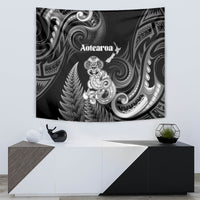 New Zealand Maori Taniwha Tapestry Silver Fern Black Version LT05 - Polynesian Pride