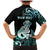 Personalised New Zealand Maori Taniwha Family Matching Mermaid Dress and Hawaiian Shirt Silver Fern Paua Shell Version