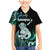 Personalised New Zealand Maori Taniwha Family Matching Mermaid Dress and Hawaiian Shirt Silver Fern Paua Shell Version