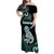 Personalised New Zealand Maori Taniwha Family Matching Off Shoulder Maxi Dress and Hawaiian Shirt Silver Fern Paua Shell Version