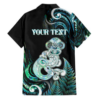 Personalised New Zealand Maori Taniwha Family Matching Summer Maxi Dress and Hawaiian Shirt Silver Fern Paua Shell Version