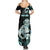 Personalised New Zealand Maori Taniwha Family Matching Summer Maxi Dress and Hawaiian Shirt Silver Fern Paua Shell Version