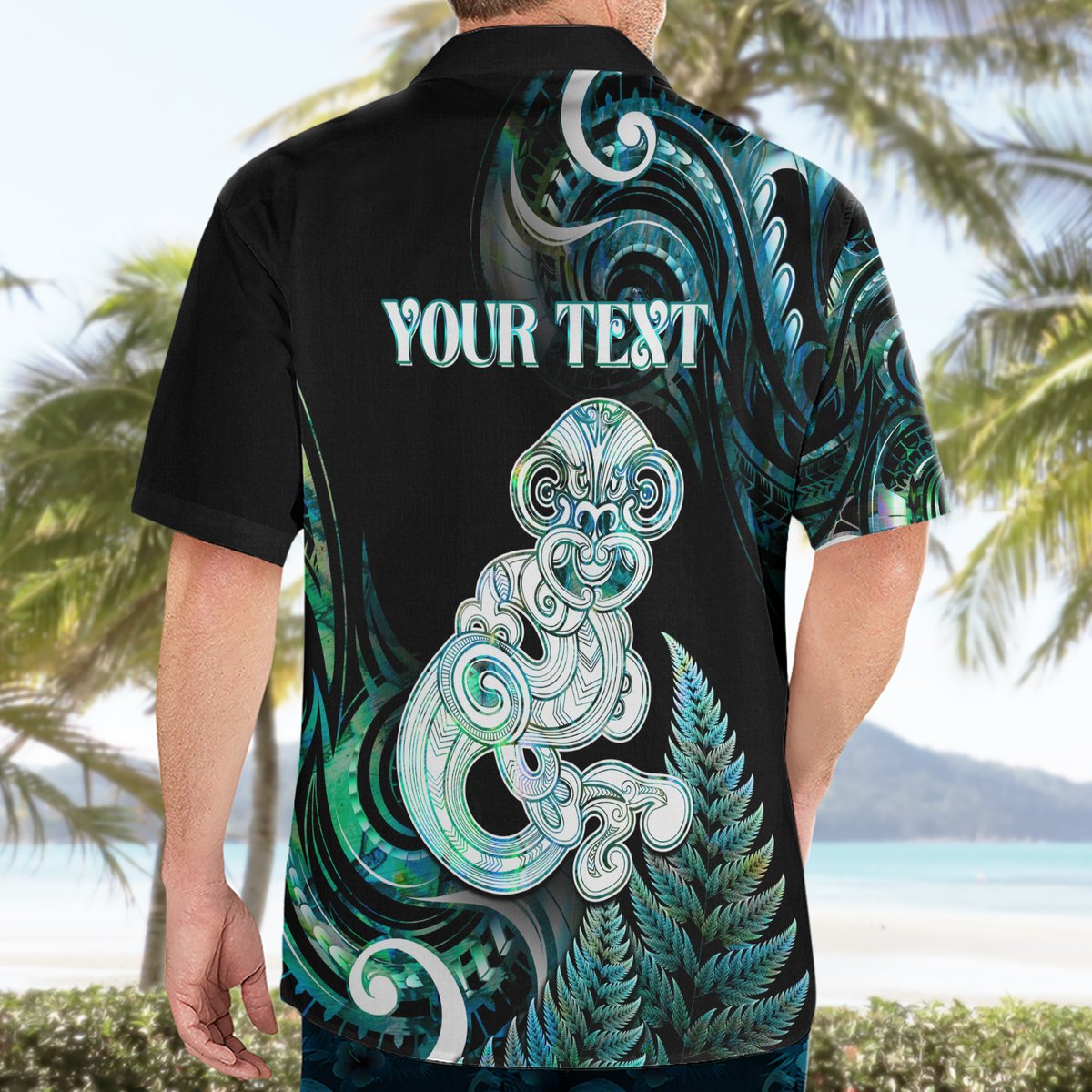Personalised New Zealand Maori Taniwha Hawaiian Shirt Silver Fern Paua Shell Version LT05 - Polynesian Pride