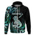 Personalised New Zealand Maori Taniwha Hoodie Silver Fern Paua Shell Version