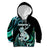 Personalised New Zealand Maori Taniwha Kid Hoodie Silver Fern Paua Shell Version