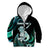 Personalised New Zealand Maori Taniwha Kid Hoodie Silver Fern Paua Shell Version