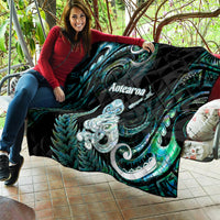 New Zealand Maori Taniwha Quilt Silver Fern Paua Shell Version